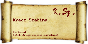 Krecz Szabina névjegykártya